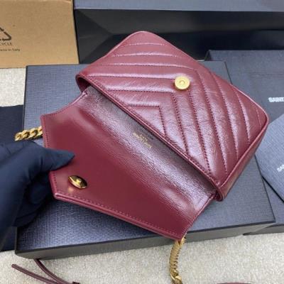 wholesale quality ysl bag 779430 jujube red oil wax leather